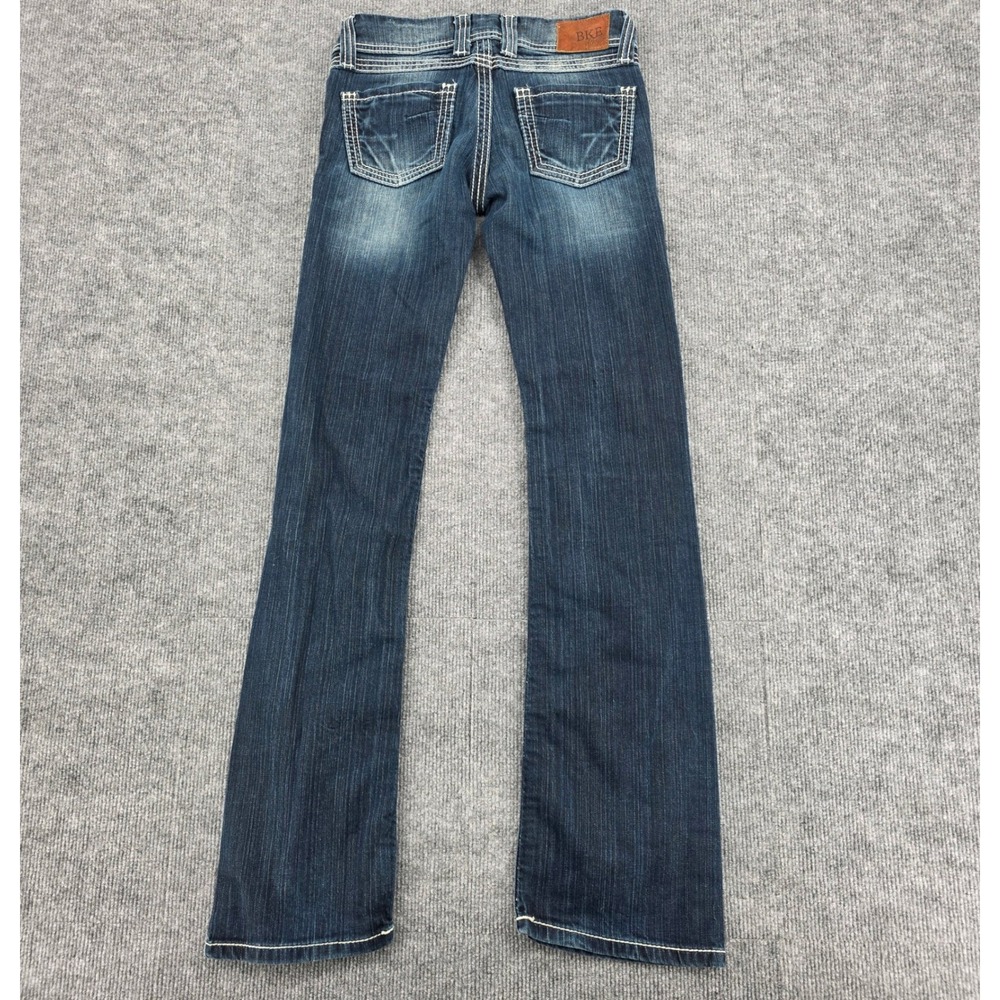 BKE Stella Bootcut Jeans Womens 25L Dark Wash Low Rise Contrast Stitch Denim - Picture 9 of 11